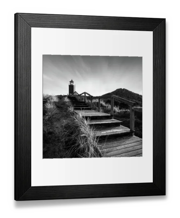 Framed Print : Lighthouse cross light in black and white near Kampen on Sylt, Germany Framed Print : Lighthouse cross light in black and white near Kampen on Sylt, Germany