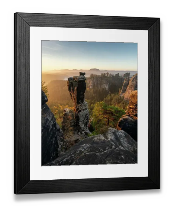 Framed Print : Bastion view with Wehlnadel, Elbe Sandstone Mountains, Saxon Switzerland, Germany Framed Print : Bastion view with Wehlnadel, Elbe Sandstone Mountains, Saxon Switzerland, Germany