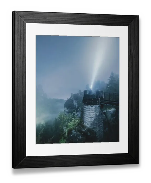 Framed Print : Bastion view at night, Elbe Sandstone Mountains, Saxon Switzerland, Germany Framed Print : Bastion view at night, Elbe Sandstone Mountains, Saxon Switzerland, Germany