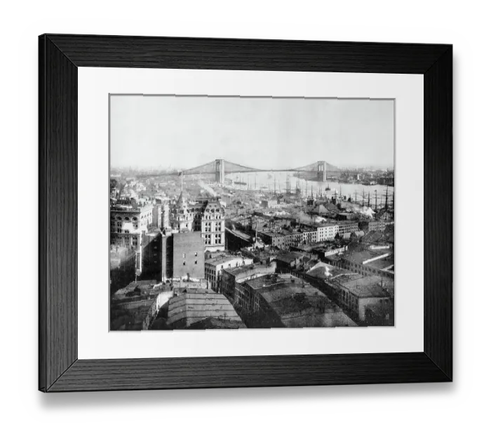 Framed Print : Antique photograph of World's famous sites: New York and Brooklyn Bridge Framed Print : Antique photograph of World's famous sites: New York and Brooklyn Bridge