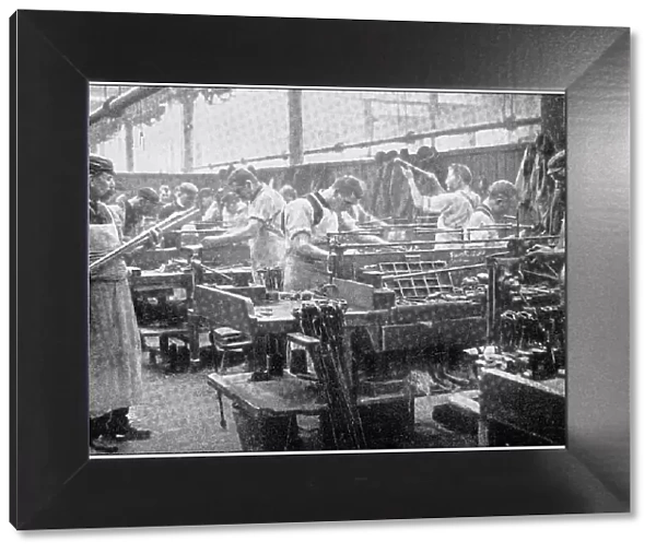 Navy and Army antique historical photographs: Industrial construction of rifles