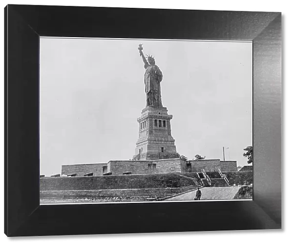 Antique photograph of World's famous sites: Statue of Liberty