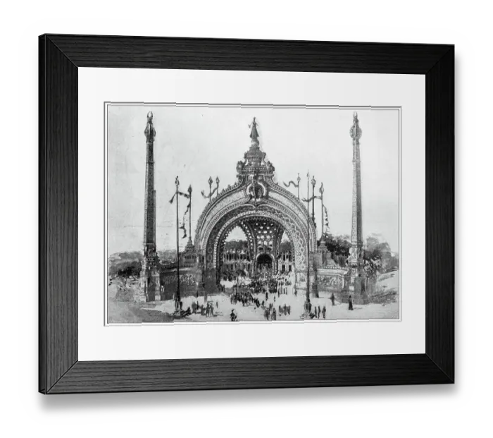Framed Print : Antique image: 1900 Exhibition, Place de la Concorde entrance Framed Print : Antique image: 1900 Exhibition, Place de la Concorde entrance