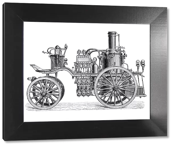 Fire engine pump car illustration 1895