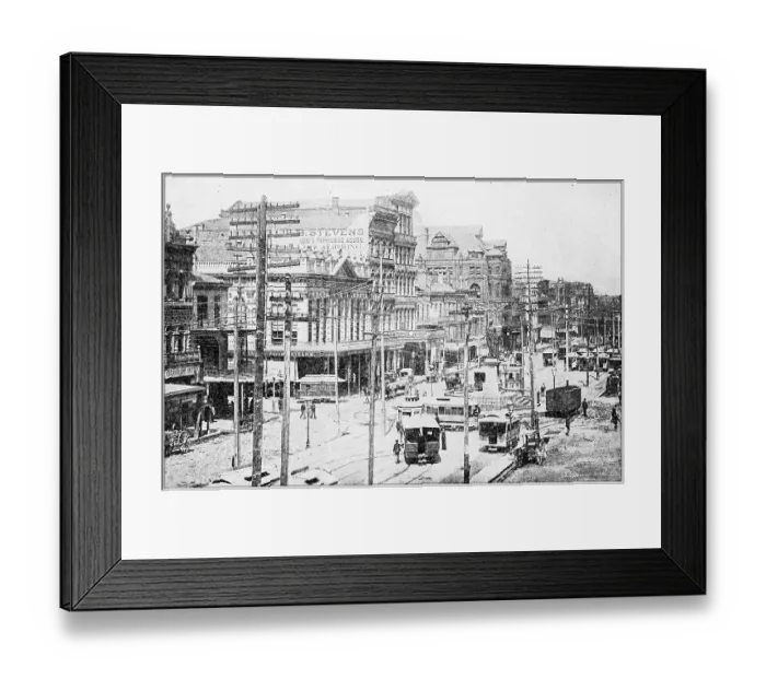 Framed Print : Antique photograph: Canal Street, New Orleans, USA