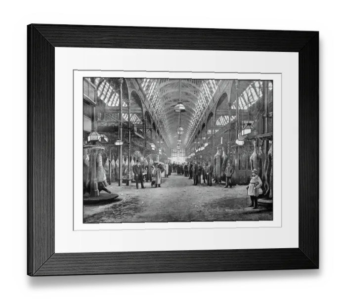 Framed Print : Antique London's photographs: Smithfield meat market Framed Print : Antique London's photographs: Smithfield meat market