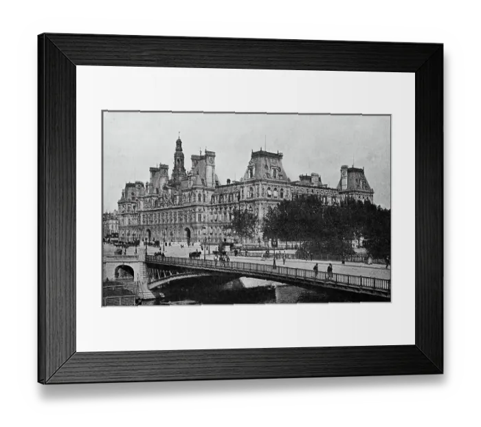 Framed Print : Antique photograph: Hotel de Ville, Paris Framed Print : Antique photograph: Hotel de Ville, Paris