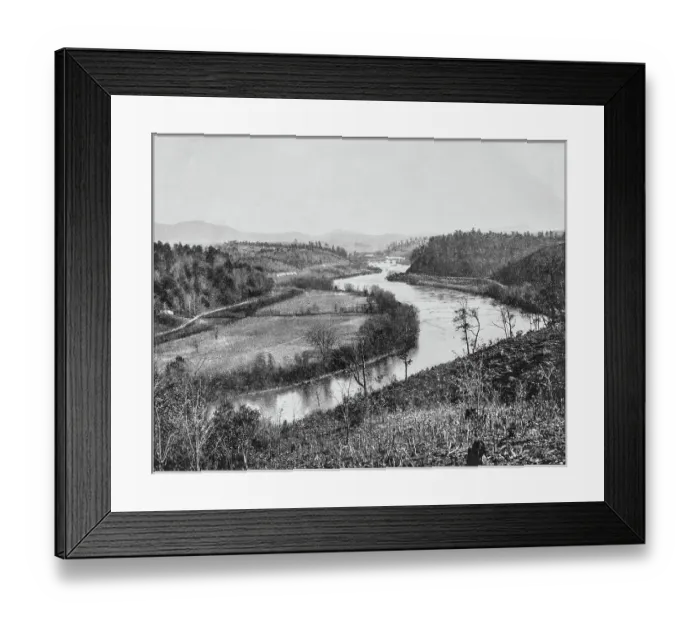 Framed Print : Antique photograph of America's famous landscapes: French Broad River, Asheville