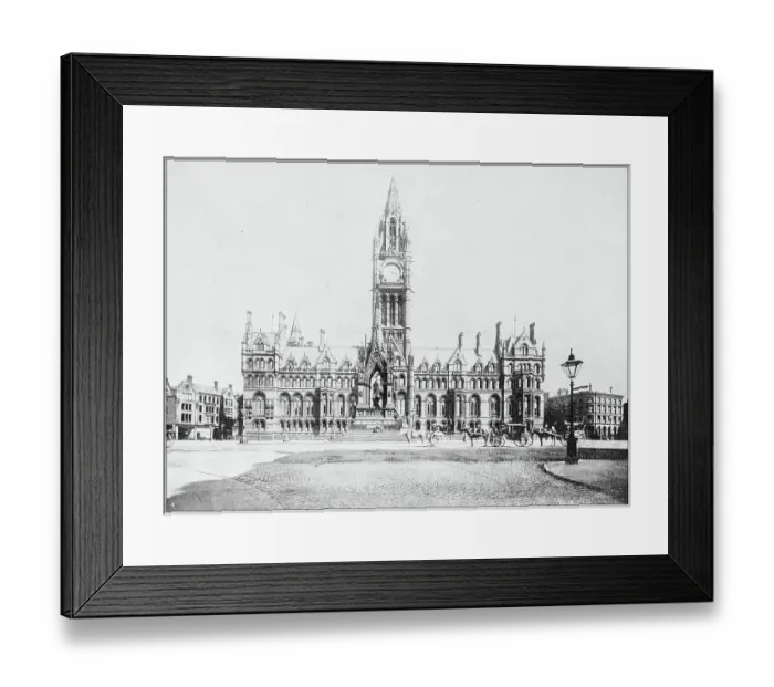 Framed Print : Antique photograph of World's famous sites: Town Hall, Manchester, England Framed Print : Antique photograph of World's famous sites: Town Hall, Manchester, England