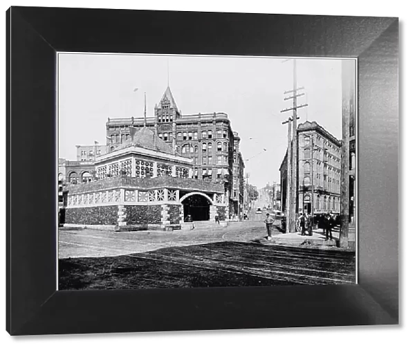 Antique photograph of World's famous sites: James Street, Seattle, Washington