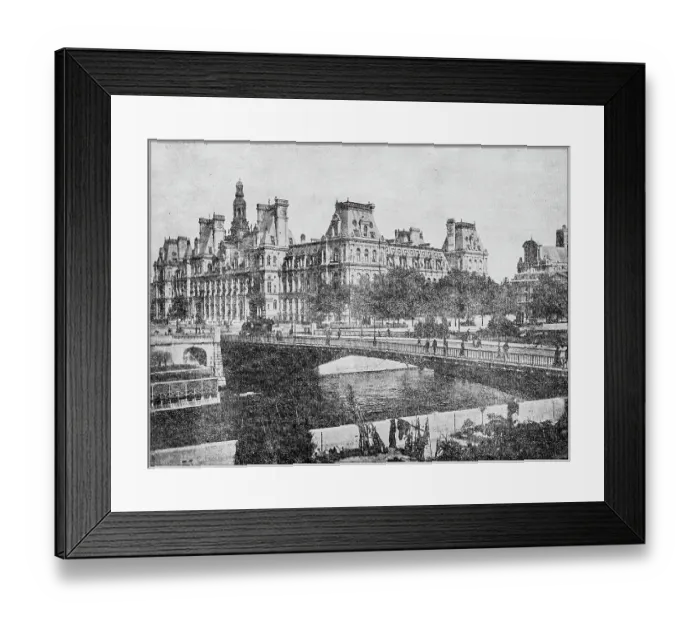 Framed Print : Antique photograph: Hotel de Ville, Paris, France Framed Print : Antique photograph: Hotel de Ville, Paris, France