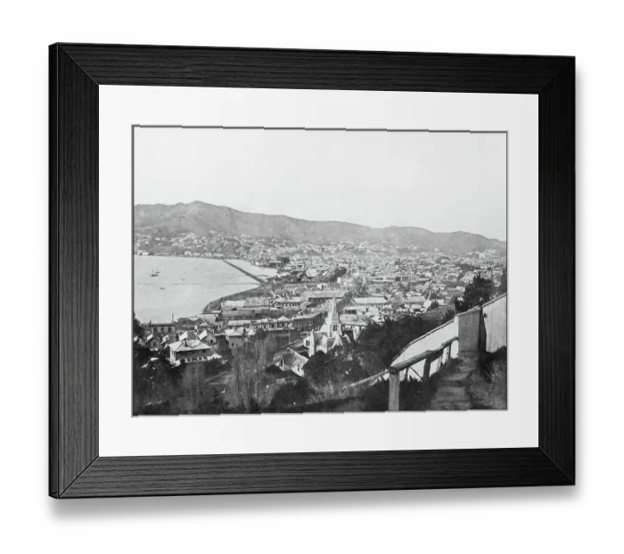 Framed Print : Antique photograph of World's famous sites: Wellington Framed Print : Antique photograph of World's famous sites: Wellington
