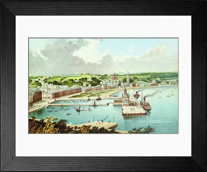 Framed Print : Antique painting of Scotland cities, lakes and mountains: Rothesay Framed Print : Antique painting of Scotland cities, lakes and mountains: Rothesay