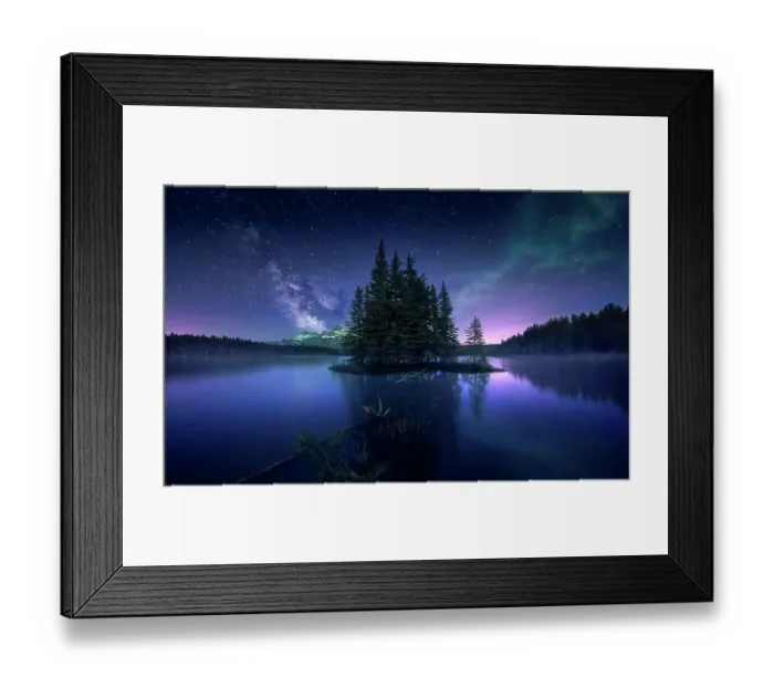 Framed Print : Milky way and Aurora Borealis at Two Jack Lake Framed Print : Milky way and Aurora Borealis at Two Jack Lake