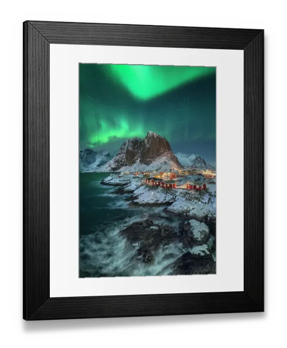 Framed Print : Aurora boreale ad Hamnoy (Lofoten) Framed Print : Aurora boreale ad Hamnoy (Lofoten)