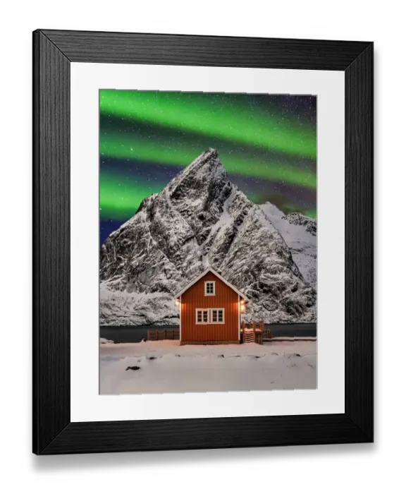 Framed Print : Hamnoy Northern Lights Lofoten Norway Winter Framed Print : Hamnoy Northern Lights Lofoten Norway Winter