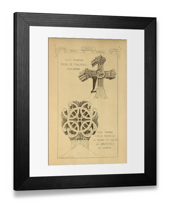 Framed Print : Architectural cross, stonework, masonry, History of architecture, decoration and design, art, French, Victorian, 19th Century Framed Print : Architectural cross, stonework, masonry, History of architecture, decoration and design, art, French, Victorian, 19th Century