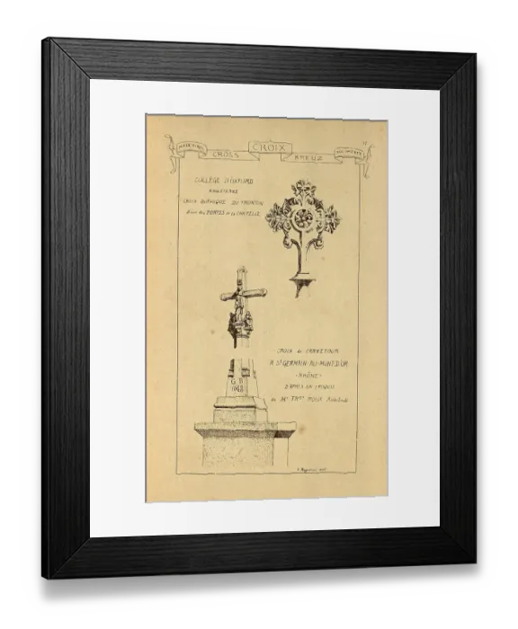 Framed Print : Architectural cross, stonework, masonry, History of architecture, decoration and design, art, French, Victorian, 19th Century Framed Print : Architectural cross, stonework, masonry, History of architecture, decoration and design, art, French, Victorian, 19th Century