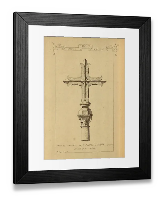 Framed Print : Architectural cross, stonework, masonry, History of architecture, decoration and design, art, French, Victorian, 19th Century Framed Print : Architectural cross, stonework, masonry, History of architecture, decoration and design, art, French, Victorian, 19th Century