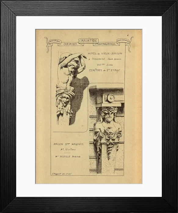Framed Print : Architectural support, Caryatid, sculpted male figure, History of architecture, decoration and design, art, French, Victorian, 19th Century Framed Print : Architectural support, Caryatid, sculpted male figure, History of architecture, decoration and design, art, French, Victorian, 19th Century