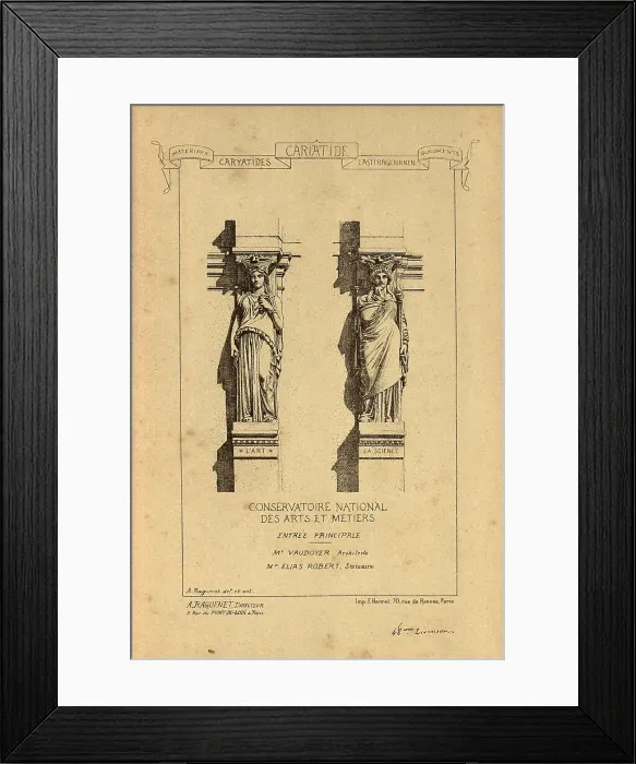 Framed Print : Architectural support, Caryatid, sculpted female figure, History of architecture, decoration and design, art, French, Victorian, 19th Century Framed Print : Architectural support, Caryatid, sculpted female figure, History of architecture, decoration and design, art, French, Victorian, 19th Century