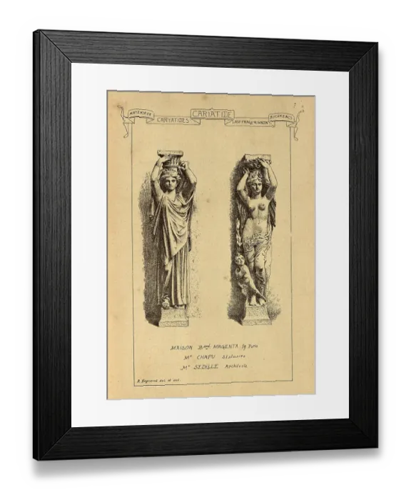 Framed Print : Architectural support, Caryatid, sculpted female figure, History of architecture, decoration and design, art, French, Victorian, 19th Century Framed Print : Architectural support, Caryatid, sculpted female figure, History of architecture, decoration and design, art, French, Victorian, 19th Century