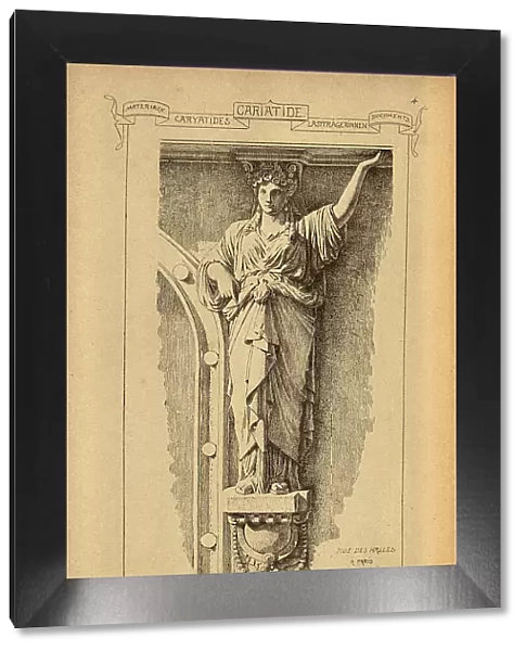 Architectural support, Caryatid, sculpted female figure, History of architecture, decoration and design, art, French, Victorian, 19th Century