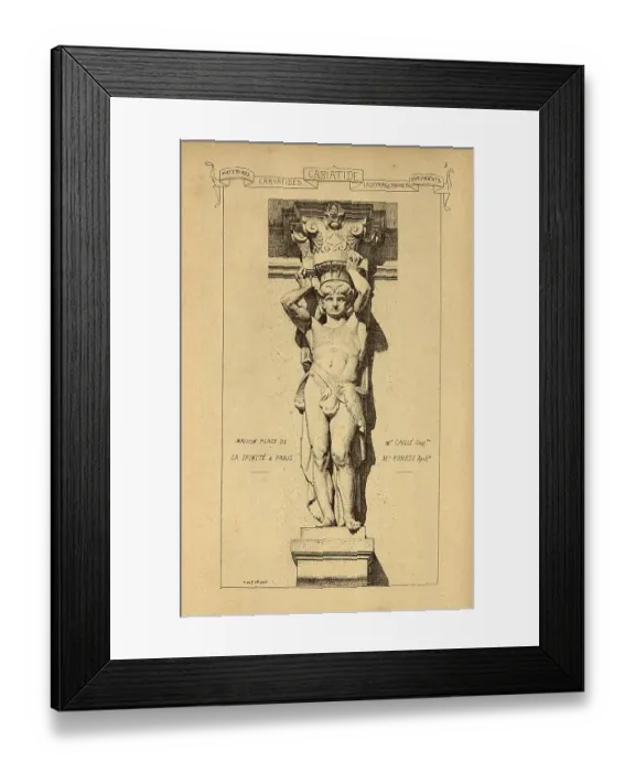 Framed Print : Architectural support, Caryatid, sculpted male figure, History of architecture, decoration and design, art, French, Victorian, 19th Century Framed Print : Architectural support, Caryatid, sculpted male figure, History of architecture, decoration and design, art, French, Victorian, 19th Century
