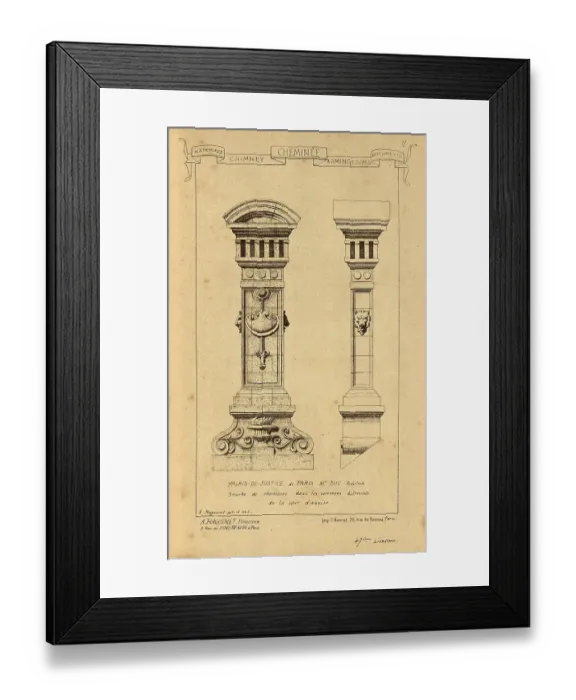 Framed Print : Architectural Chimney, Palais de Justice Paris, History of architecture, decoration and design, art, French, Victorian, 19th Century Framed Print : Architectural Chimney, Palais de Justice Paris, History of architecture, decoration and design, art, French, Victorian, 19th Century