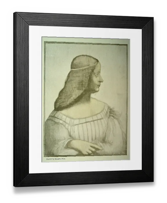 Framed Print : Portrait of the Marchesa Isabella d'Este, after Leonardo da Vinci, renaissance art Framed Print : Portrait of the Marchesa Isabella d'Este, after Leonardo da Vinci, renaissance art