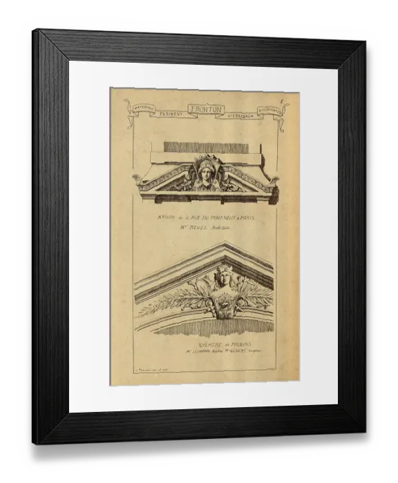 Framed Print : Architectural pediment, History of architecture, decoration and design, art, French, Victorian, 19th Century Framed Print : Architectural pediment, History of architecture, decoration and design, art, French, Victorian, 19th Century