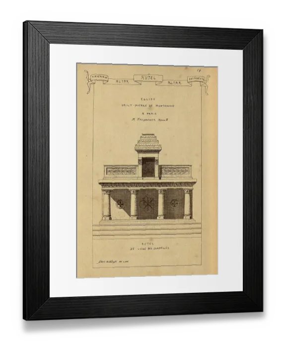 Framed Print : Church, ecclesiastical architecture, Altar, History of architecture, decoration and design, art, French, Victorian, 19th Century