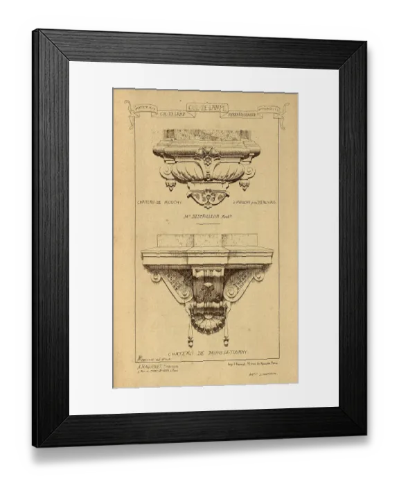 Framed Print : Architectural Cul-de-lampe, History of architecture, decoration and design, art, French, Victorian, 19th Century Framed Print : Architectural Cul-de-lampe, History of architecture, decoration and design, art, French, Victorian, 19th Century