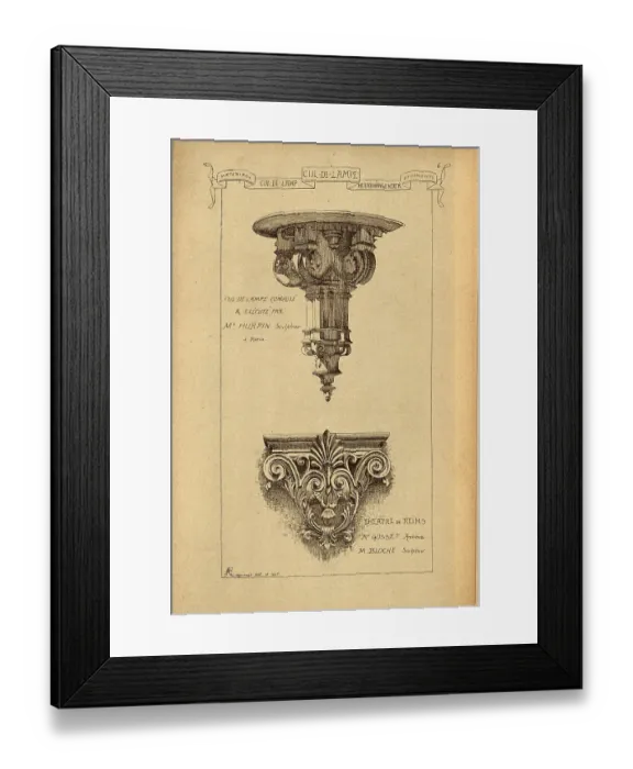 Framed Print : Architectural Cul-de-lampe, History of architecture, decoration and design, art, French, Victorian, 19th Century Framed Print : Architectural Cul-de-lampe, History of architecture, decoration and design, art, French, Victorian, 19th Century