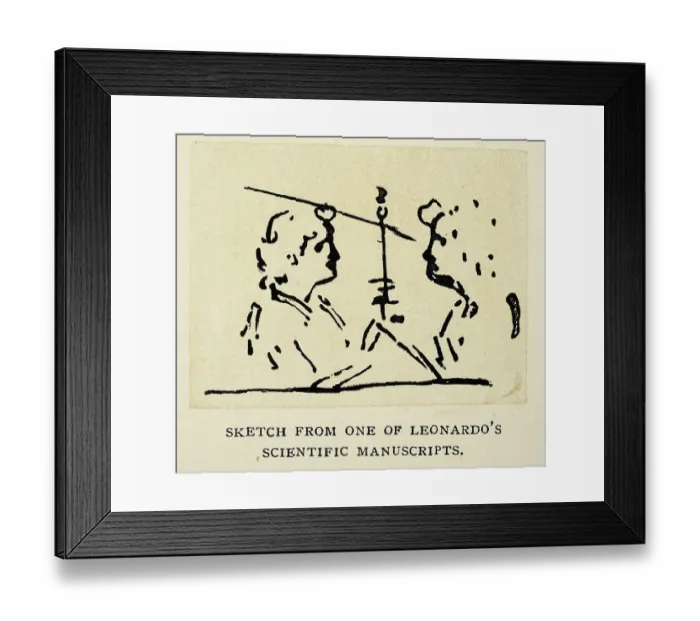 Framed Print : Sketch of two men from Leonardo Di Vinci's note book, renaissance art Framed Print : Sketch of two men from Leonardo Di Vinci's note book, renaissance art