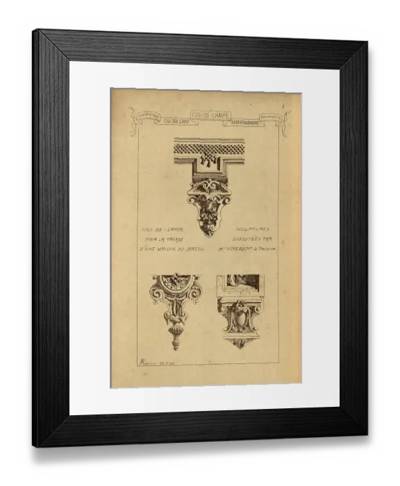 Framed Print : Architectural Cul-de-lampe, History of architecture, decoration and design, art, French, Victorian, 19th Century Framed Print : Architectural Cul-de-lampe, History of architecture, decoration and design, art, French, Victorian, 19th Century