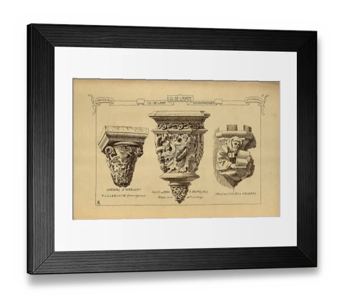 Framed Print : Architectural Cul-de-lampe, History of architecture, decoration and design, art, French, Victorian, 19th Century Framed Print : Architectural Cul-de-lampe, History of architecture, decoration and design, art, French, Victorian, 19th Century