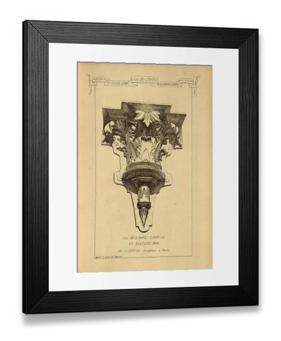 Framed Print : Architectural Cul-de-lampe, History of architecture, decoration and design, art, French, Victorian, 19th Century Framed Print : Architectural Cul-de-lampe, History of architecture, decoration and design, art, French, Victorian, 19th Century