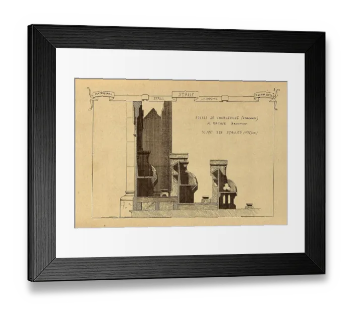 Framed Print : Essiastical architectural decoration, Church stalls, History of architecture, decoration and design, art, French, Victorian, 19th Century Framed Print : Essiastical architectural decoration, Church stalls, History of architecture, decoration and design, art, French, Victorian, 19th Century