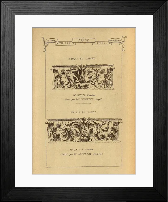 Framed Print : Architectural Frieze, History of architecture, decoration and design, art, French, Victorian, 19th Century Framed Print : Architectural Frieze, History of architecture, decoration and design, art, French, Victorian, 19th Century