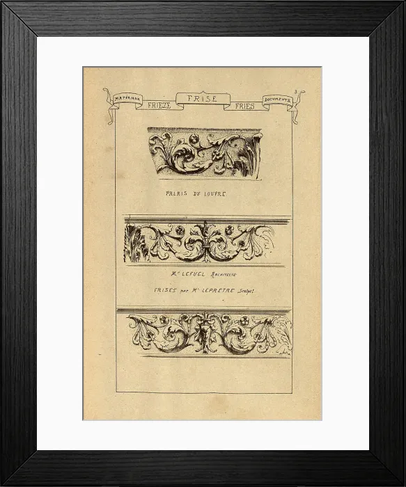 Framed Print : Architectural Frieze, History of architecture, decoration and design, art, French, Victorian, 19th Century Framed Print : Architectural Frieze, History of architecture, decoration and design, art, French, Victorian, 19th Century