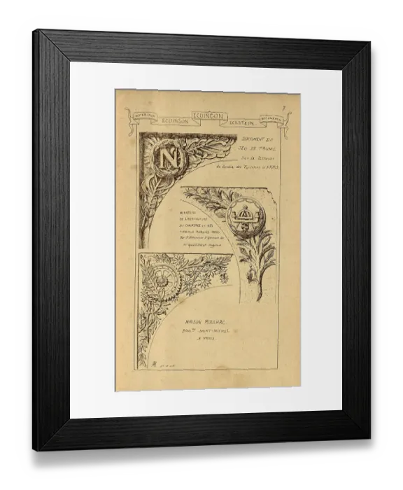 Framed Print : Architectural cornerstone, Ecoincon, Paris, History of architecture, decoration and design, art, French, Victorian, 19th Century
