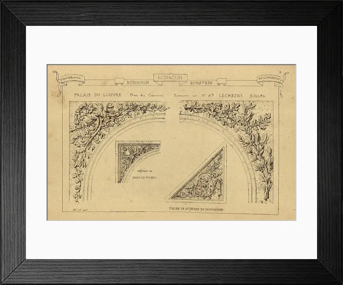 Framed Print : Architectural cornerstone, Ecoincon, Oak leaf, branch, History of architecture, decoration and design, art, French, Victorian, 19th Century Framed Print : Architectural cornerstone, Ecoincon, Oak leaf, branch, History of architecture, decoration and design, art, French, Victorian, 19th Century