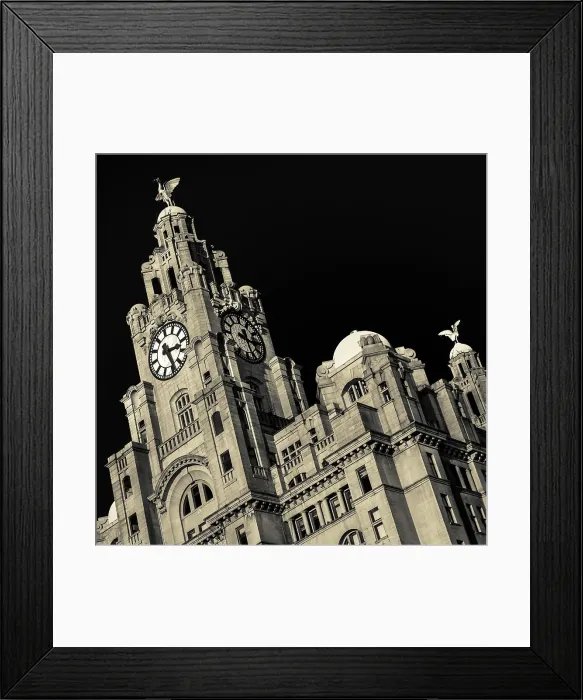 Framed Print : Square crop of the Royal Liver Building
