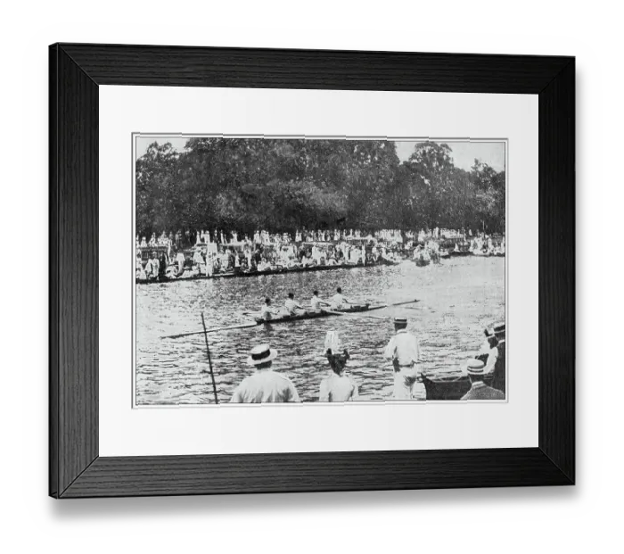 Framed Print : Antique image from British magazine: Henley rowing competition Framed Print : Antique image from British magazine: Henley rowing competition