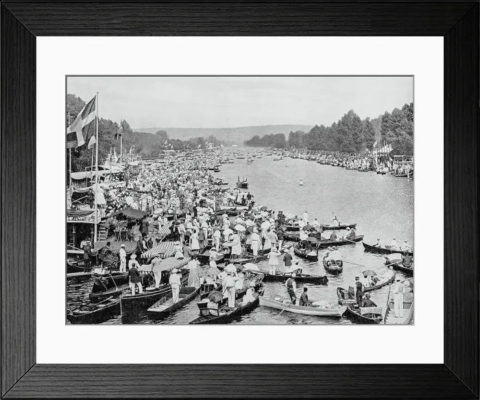 Framed Print : Antique black and white photograph of England and Wales: Henley Regatta Framed Print : Antique black and white photograph of England and Wales: Henley Regatta