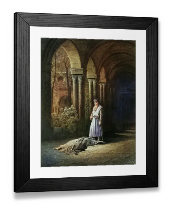 Framed Print : King Arthur and Guinevere, The King's farewell, Idylls of the King Framed Print : King Arthur and Guinevere, The King's farewell, Idylls of the King