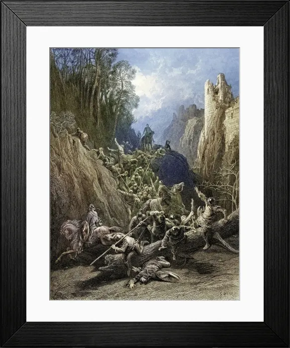 Framed Print : Arthurian Legend, The Flight of the Boon Companions of Earl Limours, by Gustave Dore Framed Print : Arthurian Legend, The Flight of the Boon Companions of Earl Limours, by Gustave Dore