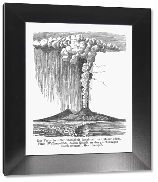 Vesuvius eruption in October 1822, wood engraving, published in 1894