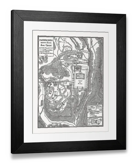 Framed Print : Map of the Stations of the Cross of Jesus Christ Framed Print : Map of the Stations of the Cross of Jesus Christ